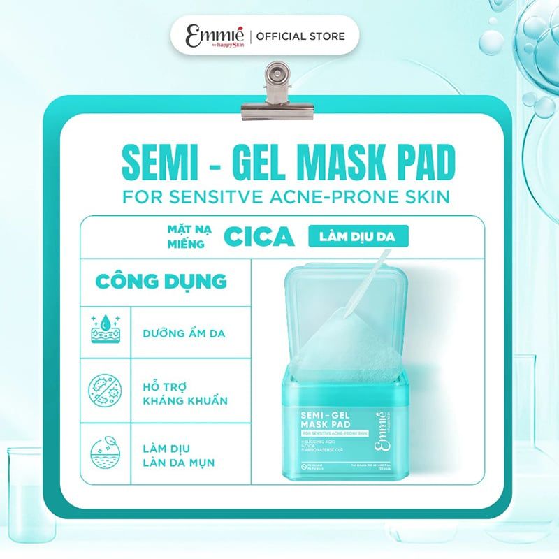 Toner Pad Emmié By Happyskin Dưỡng Ẩm, Làm Dịu Da, Hỗ Trợ Làm Sáng Da Semi-Gel Mask Pad - Ảnh 3
