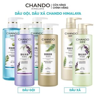 Dầu gội dầu xả Chando Himalaya 600ml thảo dược làm sạch da đầu giảm gàu ngăn rụng tóc